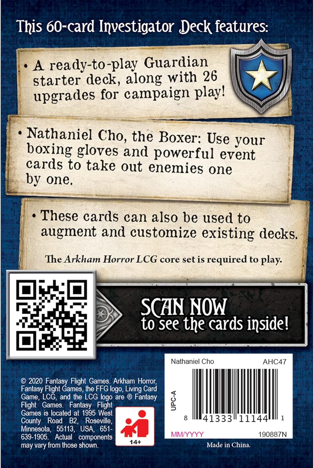 Arkham Horror The Card Game - Nathaniel Cho Investigator Starter Deck