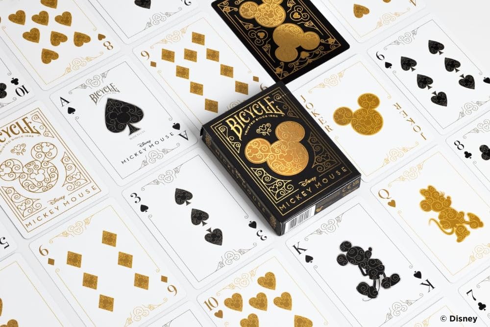 Bicycle Black & Gold Mickey Mouse Playing Cards